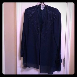 R & M Richards Pant Suit Women’s size 16 Navy